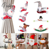 Santa Elk Christmas Curtain Buckle Merry Decoration For Home Gift Xmas Navidad Noel Happy New Year