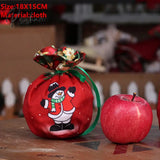 Santa Velvet Gift Bags Christmas Apple Candy Bag Decorations For Home Navidad Noel Xmas Ornaments