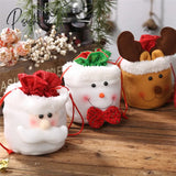 Santa Velvet Gift Bags Christmas Apple Candy Bag Decorations For Home Navidad Noel Xmas Ornaments