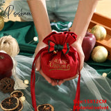 Santa Velvet Gift Bags Christmas Apple Candy Bag Decorations For Home Navidad Noel Xmas Ornaments