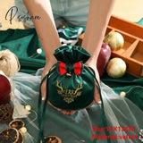 Santa Velvet Gift Bags Christmas Apple Candy Bag Decorations For Home Navidad Noel Xmas Ornaments