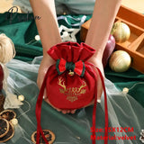 Santa Velvet Gift Bags Christmas Apple Candy Bag Decorations For Home Navidad Noel Xmas Ornaments