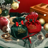 Santa Velvet Gift Bags Christmas Apple Candy Bag Decorations For Home Navidad Noel Xmas Ornaments