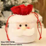 Santa Velvet Gift Bags Christmas Apple Candy Bag Decorations For Home Navidad Noel Xmas Ornaments