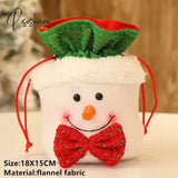 Santa Velvet Gift Bags Christmas Apple Candy Bag Decorations For Home Navidad Noel Xmas Ornaments