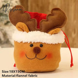 Santa Velvet Gift Bags Christmas Apple Candy Bag Decorations For Home Navidad Noel Xmas Ornaments