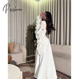 Saudi Arabia Elegant Prom Dress A-Line Square Neck Long Sleeve Floor-Length Celebrity Customize