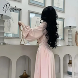 Saudi Arabic Women Formal Slim Fit Party Prom Gowns 2024 Robes Pink Elegant A Line Evening Dresses