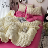 Seersucker Princess Girls Bedding Set Duvet Cover Korean Four PIECE  Washed Cotton Bed Sheet  Cover Quilt Set 2024 New