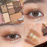Seven-Color Rose Pink Color Eyeshadow Palette Pearly Matte Glitter Pallete Shiny Earth Eye Shadow
