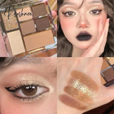 Seven-Color Rose Pink Color Eyeshadow Palette Pearly Matte Glitter Pallete Shiny Earth Eye Shadow