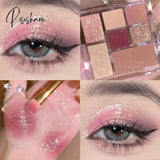 Seven-Color Rose Pink Color Eyeshadow Palette Pearly Matte Glitter Pallete Shiny Earth Eye Shadow