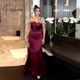 Sevintage Elegant Burgundy Mermaid Off The Shoulder Sequined Homecoming Dresses with Free Shipping