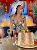 Sexy Deep V-neck Mini Cocktail Dresses Sparkly Sequins Mirror Evening Dress 2024 Luxury Straight Prom Gown Robe De Mariée