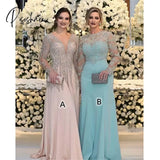 Sexy Luxury Mother Of The Bride Dress Crystals Beading Two Styles Chiffon Plus Size Party Evening