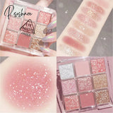 Shimmer Pearlescent Eyeshadow Palette Long-Lasting Waterproof Glitter For Eyes Korean Makeup