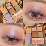 Shimmer Pearlescent Eyeshadow Palette Long-Lasting Waterproof Glitter For Eyes Korean Makeup