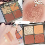 Shimmer Pearlescent Eyeshadow Palette Long-Lasting Waterproof Glitter For Eyes Korean Makeup