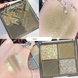 Shimmer Pearlescent Eyeshadow Palette Long-Lasting Waterproof Glitter For Eyes Korean Makeup