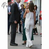 Silver Chiffon Mother Of The Bride Jumpsuit Pant Suits Women Business Formal Outfit Garment For