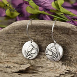 Silver Color Earrings Ivy Elven Botanical Jewelry Plant Leaf Design Silver