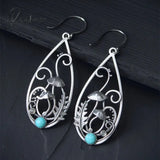 Silver Color Earrings Ivy Elven Botanical Jewelry Plant Leaf Design Mushroom