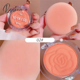 Single Color Matte Embossed Petal Blush Palette Peach Cream Pink Orange Cheek Contour Makeup Rouge