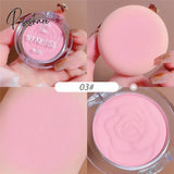 Single Color Matte Embossed Petal Blush Palette Peach Cream Pink Orange Cheek Contour Makeup Rouge