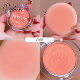 Single Color Matte Embossed Petal Blush Palette Peach Cream Pink Orange Cheek Contour Makeup Rouge