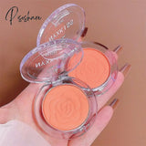 Single Color Matte Embossed Petal Blush Palette Peach Cream Pink Orange Cheek Contour Makeup Rouge