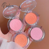 Single Color Matte Embossed Petal Blush Palette Peach Cream Pink Orange Cheek Contour Makeup Rouge