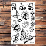 Skull Anchor Halloween Temporary Tattoos For Adults Children Realistic Pirate Panda Compass Fake