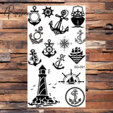 Skull Anchor Halloween Temporary Tattoos For Adults Children Realistic Pirate Panda Compass Fake