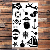 Skull Anchor Halloween Temporary Tattoos For Adults Children Realistic Pirate Panda Compass Fake