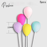 Soft Clay Number Balloon Cake Birthday Topper 1St Party Decorations Kids Baby Shower Girl Happy 5Pcs