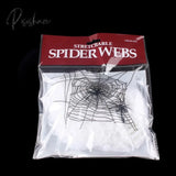 Spider Webs Halloween Decorations With Fake Spiders White Stretch Cobweb For Outdoor And Indoor