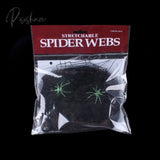 Spider Webs Halloween Decorations With Fake Spiders White Stretch Cobweb For Outdoor And Indoor