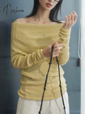 Spring And Autumn Women’s Casual Solid Color Slim Fit Sweater
