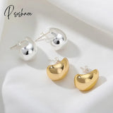 Stainless Steel Hook Earrings For Women Pin Minimalist Chic Baroque Style Elegant Female Jewelry