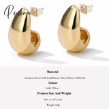 Stainless Steel Hook Earrings For Women Pin Minimalist Chic Baroque Style Elegant Female Jewelry