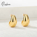 Stainless Steel Hook Earrings For Women Pin Minimalist Chic Baroque Style Elegant Female Jewelry