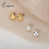 Stainless Steel Hook Earrings For Women Pin Minimalist Chic Baroque Style Elegant Female Jewelry