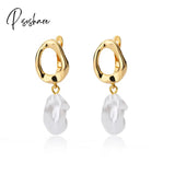 Stainless Steel Hook Earrings For Women Pin Minimalist Chic Baroque Style Elegant Female Jewelry