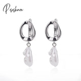 Stainless Steel Hook Earrings For Women Pin Minimalist Chic Baroque Style Elegant Female Jewelry