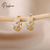 Stainless Steel Hook Earrings For Women Pin Minimalist Chic Baroque Style Elegant Female Jewelry