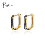 Stainless Steel Hook Earrings For Women Pin Minimalist Chic Baroque Style Elegant Female Jewelry