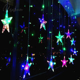 Star String Lights Led Christmas Garland Fairy Curtain Light 2.5M Outdoor Indoor For Bedroom Home