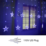 Star String Lights Led Christmas Garland Fairy Curtain Light 2.5M Outdoor Indoor For Bedroom Home