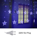 Star String Lights Led Christmas Garland Fairy Curtain Light 2.5M Outdoor Indoor For Bedroom Home