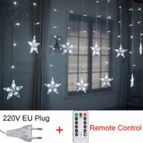 Star String Lights Led Christmas Garland Fairy Curtain Light 2.5M Outdoor Indoor For Bedroom Home